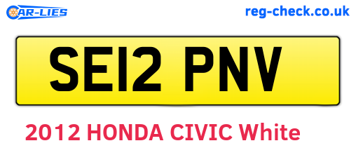 SE12PNV are the vehicle registration plates.