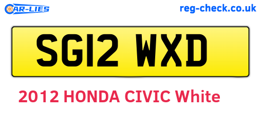 SG12WXD are the vehicle registration plates.