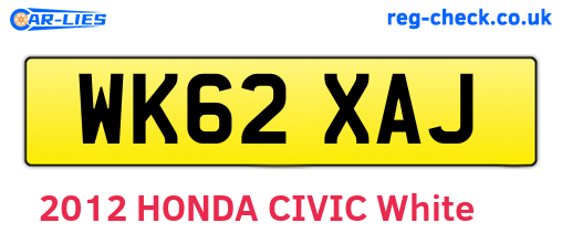 WK62XAJ are the vehicle registration plates.