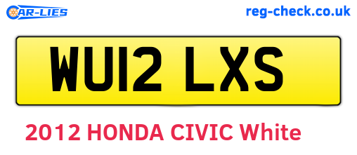 WU12LXS are the vehicle registration plates.