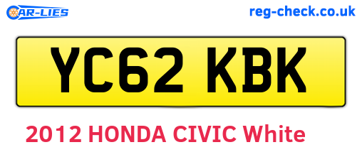 YC62KBK are the vehicle registration plates.