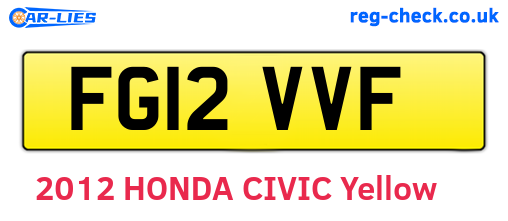 FG12VVF are the vehicle registration plates.
