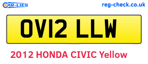 OV12LLW are the vehicle registration plates.