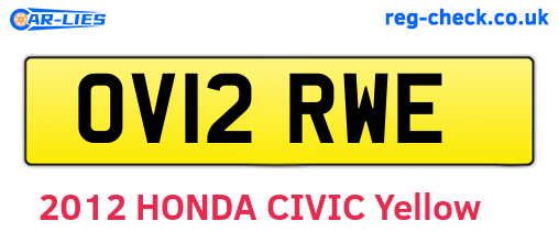 OV12RWE are the vehicle registration plates.