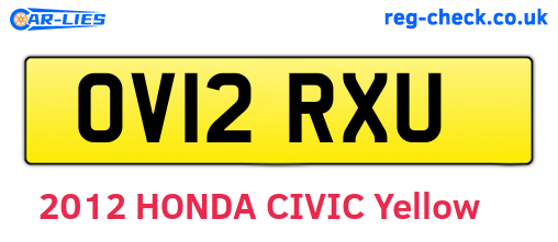 OV12RXU are the vehicle registration plates.