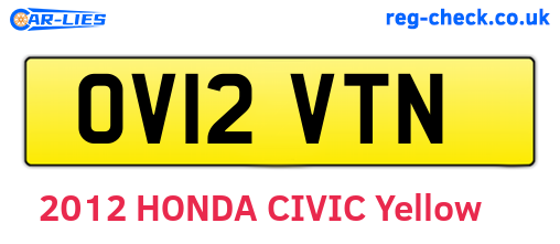 OV12VTN are the vehicle registration plates.