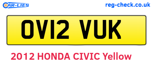 OV12VUK are the vehicle registration plates.