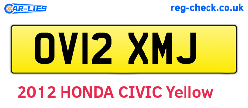 OV12XMJ are the vehicle registration plates.