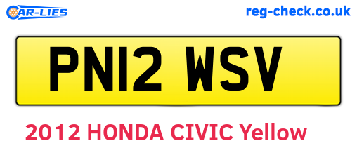 PN12WSV are the vehicle registration plates.