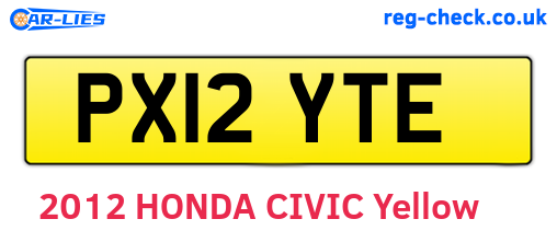 PX12YTE are the vehicle registration plates.