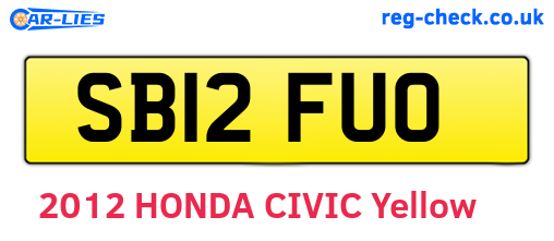 SB12FUO are the vehicle registration plates.