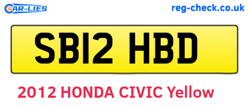SB12HBD are the vehicle registration plates.