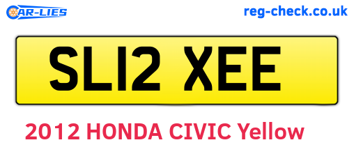 SL12XEE are the vehicle registration plates.