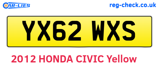 YX62WXS are the vehicle registration plates.