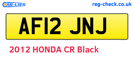 AF12JNJ are the vehicle registration plates.