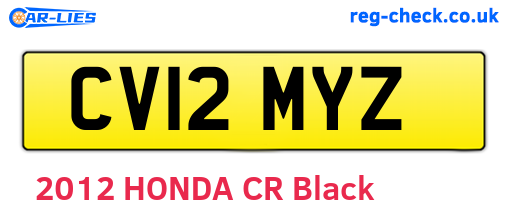 CV12MYZ are the vehicle registration plates.