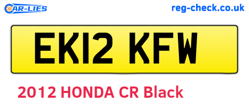 EK12KFW are the vehicle registration plates.
