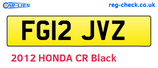 FG12JVZ are the vehicle registration plates.