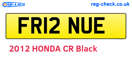 FR12NUE are the vehicle registration plates.