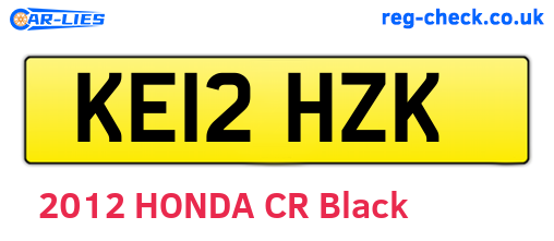 KE12HZK are the vehicle registration plates.