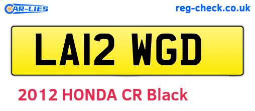 LA12WGD are the vehicle registration plates.
