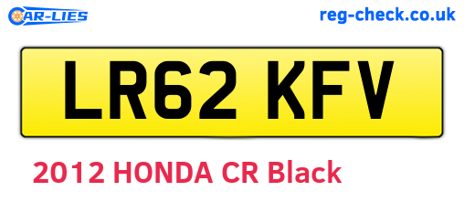 LR62KFV are the vehicle registration plates.