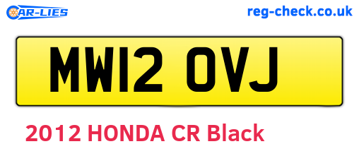 MW12OVJ are the vehicle registration plates.