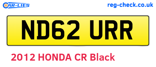ND62URR are the vehicle registration plates.