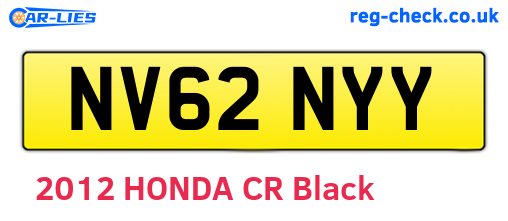 NV62NYY are the vehicle registration plates.