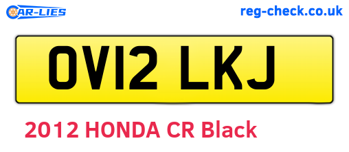 OV12LKJ are the vehicle registration plates.