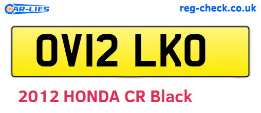 OV12LKO are the vehicle registration plates.