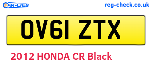 OV61ZTX are the vehicle registration plates.