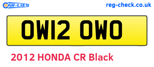 OW12OWO are the vehicle registration plates.