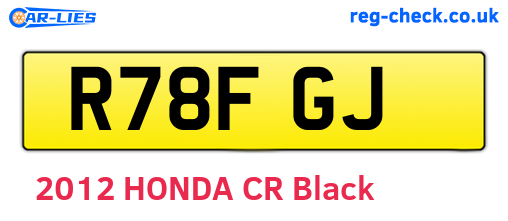 R78FGJ are the vehicle registration plates.