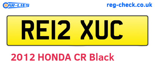 RE12XUC are the vehicle registration plates.