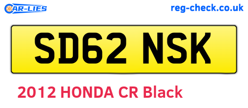 SD62NSK are the vehicle registration plates.