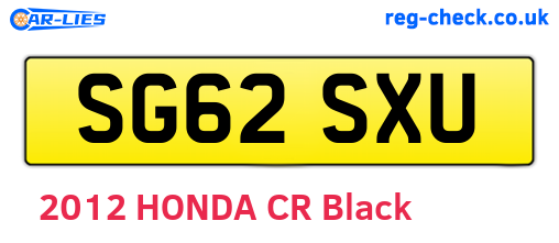 SG62SXU are the vehicle registration plates.