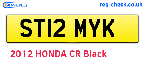 ST12MYK are the vehicle registration plates.
