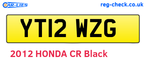 YT12WZG are the vehicle registration plates.