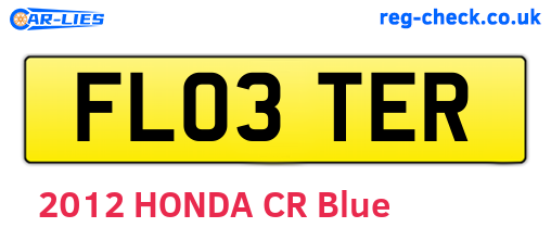 FL03TER are the vehicle registration plates.