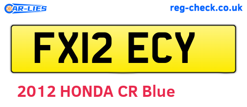 FX12ECY are the vehicle registration plates.