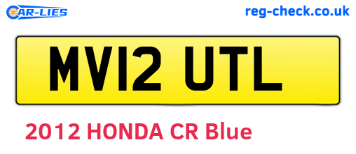 MV12UTL are the vehicle registration plates.