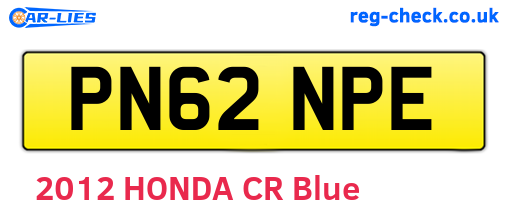 PN62NPE are the vehicle registration plates.