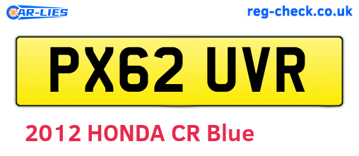 PX62UVR are the vehicle registration plates.
