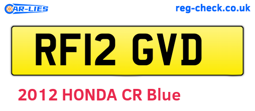 RF12GVD are the vehicle registration plates.
