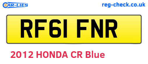 RF61FNR are the vehicle registration plates.