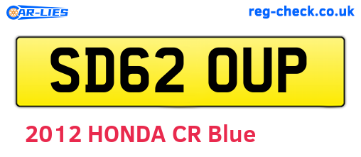 SD62OUP are the vehicle registration plates.