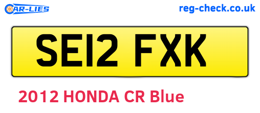 SE12FXK are the vehicle registration plates.