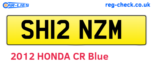 SH12NZM are the vehicle registration plates.