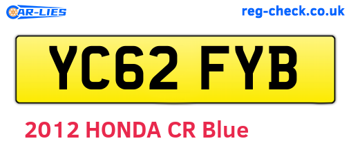 YC62FYB are the vehicle registration plates.